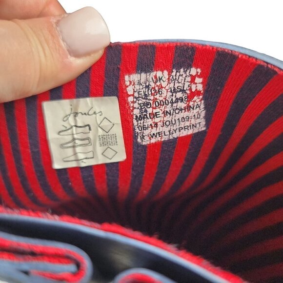 Joules Tall Rain Boots R Welly Print Navy Blue Floral Waterproof Women's 5 - Picture 7 of 13